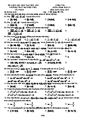 Kiểm tra môn Hình học 12 - Đề 576